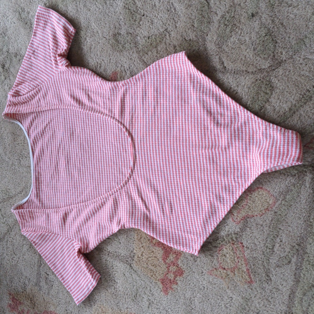SEZANE Ribbed Open Back Bodysuit